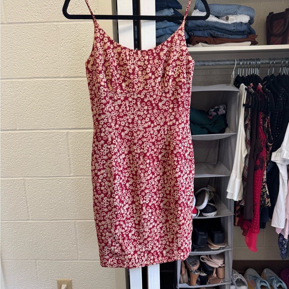 Vintage Ann Taylor Red and White Spaghetti Strap Sundress